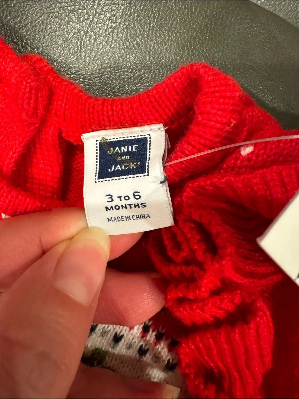 Janie and Jack 3-6 month Red Knit Sweater One-Piece